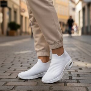 White Slip-On Sneakers